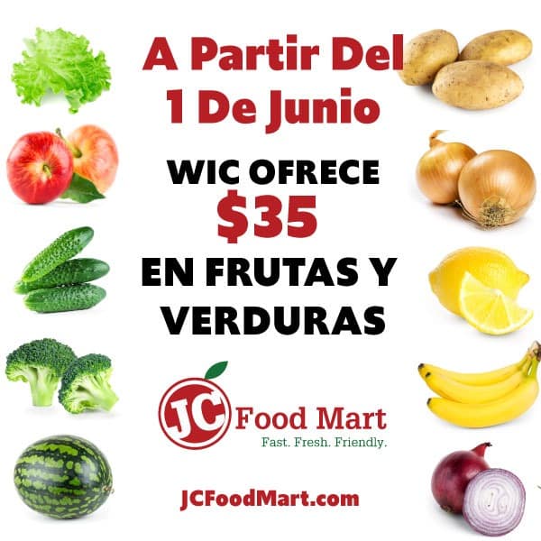 WIC Ofrece $35 en frutas y verduras