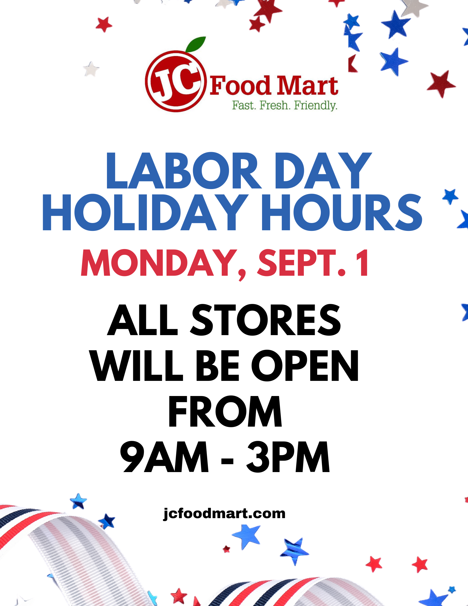 JC Food Mart Labor Day Hours